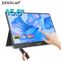 ZEUSLAP Touch Panel Portable Monitor 15.6 Inch HDMI-Compatible Usb Type c with Remote Control for PS4 Switch Xbox Laptop Phone