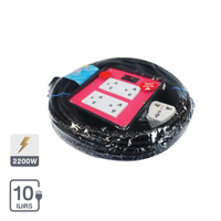 บล็อคยางพร้อมสายไฟ 4 ช่อง VCT 3x1 มีสวิตช์ รุ่น S-258 ขนาด 10 เมตร คละสี