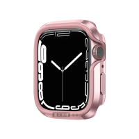 軍盾防撞 抗衝擊 Apple Watch Series 9/8/7 (45mm) 鋁合金雙料邊框保護殼(玫瑰粉)