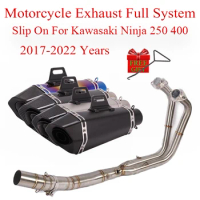 Full System Slip On For Kawasaki Ninja400 Ninja250 2017 - 2023 Motorcycle Exhaust Escape Link Pipe Modified Muffler DB Killer