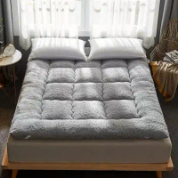 Soft Lamb cashmere Fold Tatami Mattress Adults Bedding Mattress Topper Tatami Thick Warm Mat With Straps twin queen king size