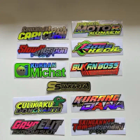 STICKER STIKER KORBAN MICHAT GAYA ELITE BOSS KECIL BUKAN BOSS CUTTING