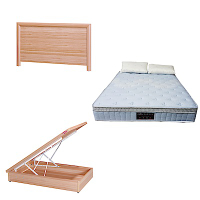 綠活居 羅多3.5尺單人床台三式組合(床頭片+後掀床底+天絲獨立筒床墊)五色可選