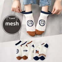 Kaos Kaki Katun Wanita 5 Pasang Motif Kartun Warna All Size 33-40 Casual Middle Tube Socks JCKK511