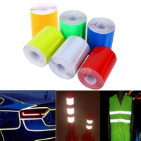 200Pcs/Lot 5cm*300cm Reflective Tape Sticker Self-Adhesive Tape Safety Warning Security Tapes Light Reflective Strip