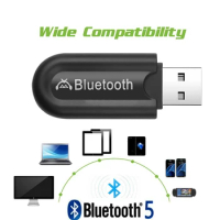 Bluetooth 5.0 Car 3.5mm Jack Audio Receiver Wireless Music Stereo USB Power Auto Bluetooth AUX for Car Radio MP3 PC