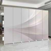 白色屏風隔斷墻折疊移動辦公室玄關簡約現代家用遮擋白色布藝折屏