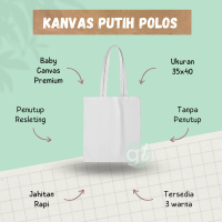 Totebag Polos Putih Baby Kanvas Premium Ukuran 35x40