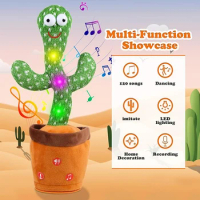 1pc-Dancing Talking Cactus Toys For Baby Boys And Girls, Singing Mimicking Recording Repeating What You Say Sunny Cactus Up Plus