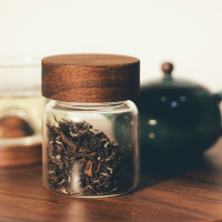 實木蓋茶葉咖啡果醬燕窩蜂蜜小包裝瓶廚房收納耐熱玻璃密封儲物罐