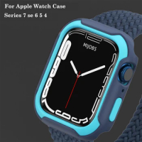 TPU+PC Protector Cover for Apple Watch Case 41mm 45mm 40mm 44mm Bumper Frame Iwatch Series 7 Se 6 5 