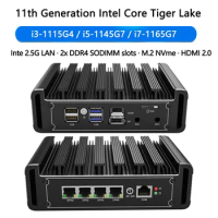 11th Gen Intel Core i7 1165G7 i5-1145G7 Fanless Mini PC 4xIntel i225/i226 2.5G LAN NVMe Celeron N5105 pfSense Firewall Router