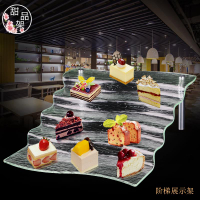 亞克力仿真玻璃甜品糕點壽司展示架點心小吃自助餐盤食物展示盤