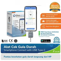Elvasense Alat Cek Gula Darah Digital HP Type C – Elvasense Glucose Meter Akurat ISO | Alat Tes Diab