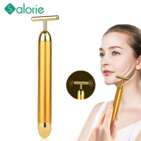 Vibration Massager for Body Neck Eye Massage Masajeador Face Lift Bar 24K Gold T Shaped Beauty Bar Electric Massage Stick