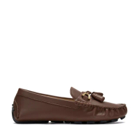【Clarks】女鞋 Quilto Step 柔軟舒適真皮流蘇莫卡辛鞋 豆豆鞋(CLF80714C)