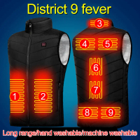 Intelligent Heating Coat Men Women USB Electric Smart Heating Vest Zipper 9 Areas Zone for Outdoor H