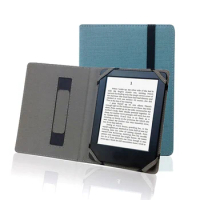 Natural Linen eBook Case Shell For Kobo Aura N236 6 inch eReader Cover Skin with Hand Strap