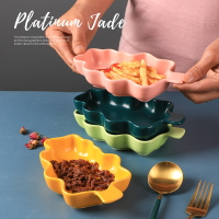創意樹葉碗網紅餐具家用盤子個性水果碗烤箱烘焙專用碗陶瓷早餐碗