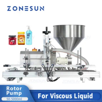 ZONESUN Automatic Filling Machine Rotor Pump Hand Cream Gel Cooking Oil Peanut Butter Paste Vicious Fluids Filler ZS-DTGT900