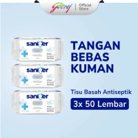 Promo Ekstra!!! Saniter Personal Wipes Sanitizer - Tisu Basah Antiseptik- 50s isi 3
