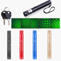 Powerful 500000m 532nm Green Laser Sight laser pointer Powerful Adjustable Focus Lazer with laser pen Head Burning Match