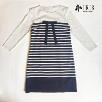 IRIS 條紋蝴蝶結休閒洋裝-16659