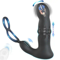 Clitoris Stimulation Prostate Massager Vibration Butt Plug Band, Swing and Thrust Beads Prostate Vibrator Dildos Toys, Men's Pr