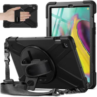 Hand/shoulder Strap 360 Rotatable Kickstand Rugged Protective Case For Samsung Galaxy Tab S5e 10.5" 2019 Tablet SM-T720/SM-T725