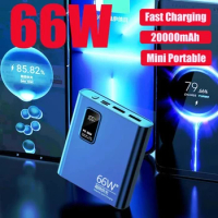 66W Power Bank 20000mAh Super Fast Charging Power Bank Portable Charger Digital Display External Battery Pack for iPhone Xiaomi