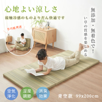 BELLE VIE 南風四折墊 - 天然藺草透氣折疊床墊 ( 青空 99x200cm ) 榻榻米 / 和室墊 / 客廳墊 / 露營可用