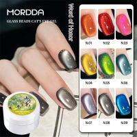 MORDDA Glass Bead Gel Color Nail Polish UV Gel, Cat Eye Glue, 2024 New Arrival Model, Popular Glass 