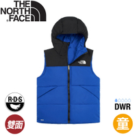 【The North Face 兒童 600FP 羽絨保暖背心《藍黑》】89XR/登山/戶外/雙面穿/連帽背心/羽絨背心