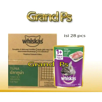 whiskas 80gr pouch sachet makanan kucing basah 1 dus - adult tuna