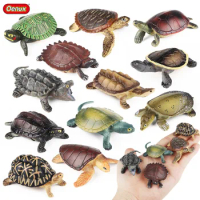 Oenux Sea Life Animals Simulation Mini Leatherback Tortoise Turtle Ocean Model Figurines Action Figures Montessori Kid Toy Gift