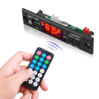 Bluetooth 5.0 MP3 Decoder Board 12V Wireless Car Audio FM Radio Module MP3 Player Support USB TF AUX With Remote Color Screen