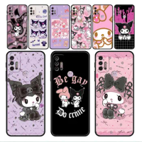 My Melody Kuromi Cute Case For Motorola G30 G60 Edge 20 G9 G22 G8 Power G31 G500 G50 30 Pro Black Soft Phone Capas