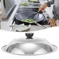 Round Pot Lids Frying Pan Covers Replacement Cover Universal Vegetable Cover Visualized Stainless Steel Wok Lid Pot
