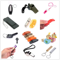 1PCS 14 Styles Multifunctional Emergency Survival Whistle Keychain For Camping Hiking Outdoor Sport Tools Training Whistle