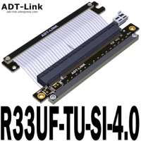 Black&amp;Silver PCIe 4.0 X16 Riser Cable RTX3090 RX6800xt Graphics Cards ITX A4 PC Case PCI-E4.0 16x Double Reverse Extension Cable