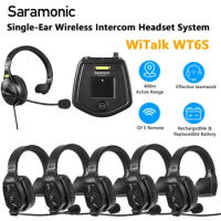 Saramonic WiTalk WT6S Full Duplex Communication Wireless Intercom Headset System Marine Boat Football Coaches Headset Microphone