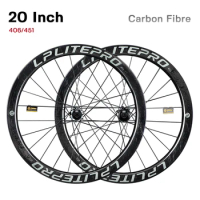 405 461 Full Carbon Fiber Folding Bicycle Wheel Rims Sealed Bearing PM Disc Brake 20" 24H Small Bike Wheelsets 100/135mm