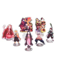 Demon Slayer Anime Figure Acrylic Stand Model Toy Tanjirou Nezuko Shinobu Kyoujurou Mitsuri Figurine Desk Decoration Kids Gift