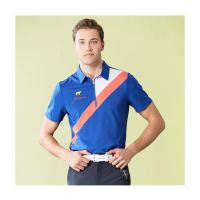 【Jack Nicklaus 金熊】GOLF男款斜紋吸濕排汗彈性拉鍊式POLO衫/高爾夫球衫(藍色)