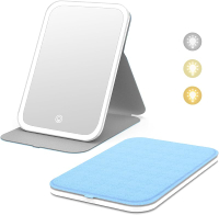 Kintion Travel Makeup Mirror Portable LED Lighted Makeup Mirror 360 °   Rotation Touch Screen Vanity