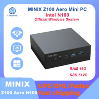 MINIX Z100 Aero Intel N100 RAM 16 GB SSD 512GB Gaming Mini PC Official Windows 11 Pro DDR4 System Design Office PC DP
