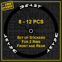 BEAST Bộ 12 miếng dán decal nhãn dán vinyl cho vành xe 700c 30mm dành cho xe đạp đường phố và xe bán