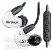 【曜德視聽】SHURE SE215 UNI 白色 噪音隔離 線控入耳式耳機 送硬殼收納盒