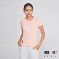 【Mollifix 瑪莉菲絲】A++無縫針織短袖訓練上衣、瑜珈服(裸粉)