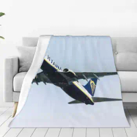 Ryanair Takeoff Best Selling Room Household Flannel Blanket Airplane Ryanair Boeing B737 B738 Takeof